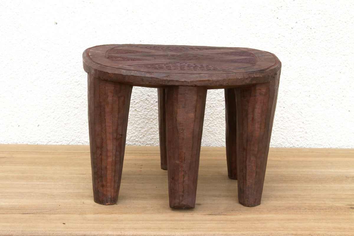 Small Carved Bida African Stool