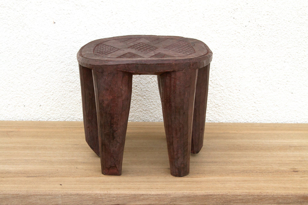 Small Carved Bida African Stool