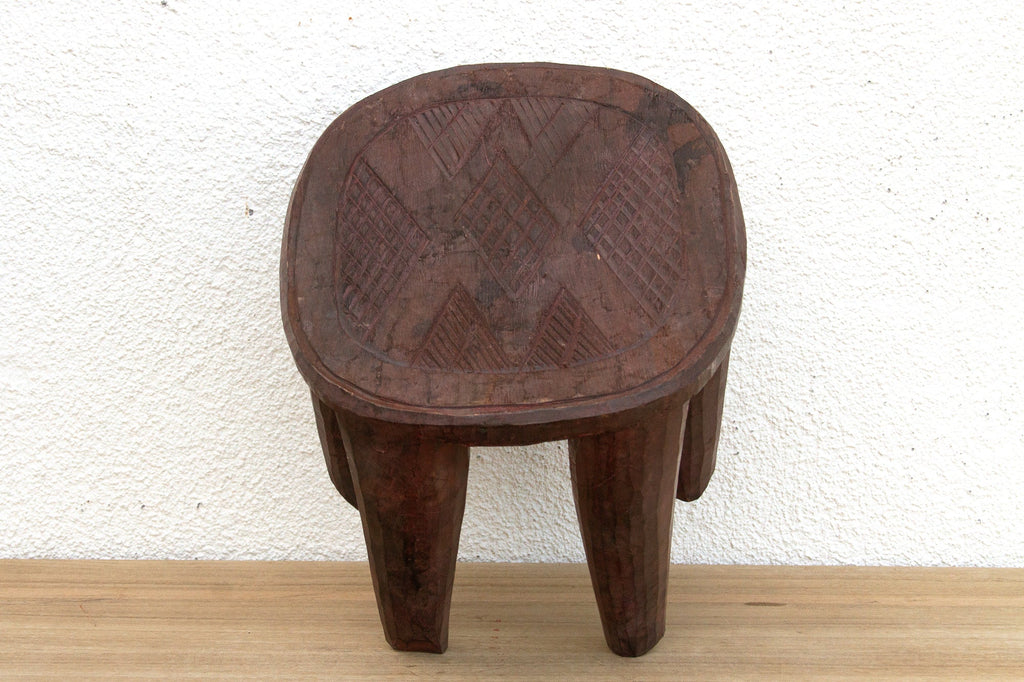 Small Carved Bida African Stool