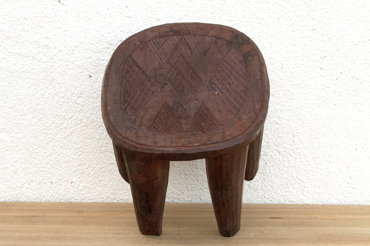 Small Carved Bida African Stool