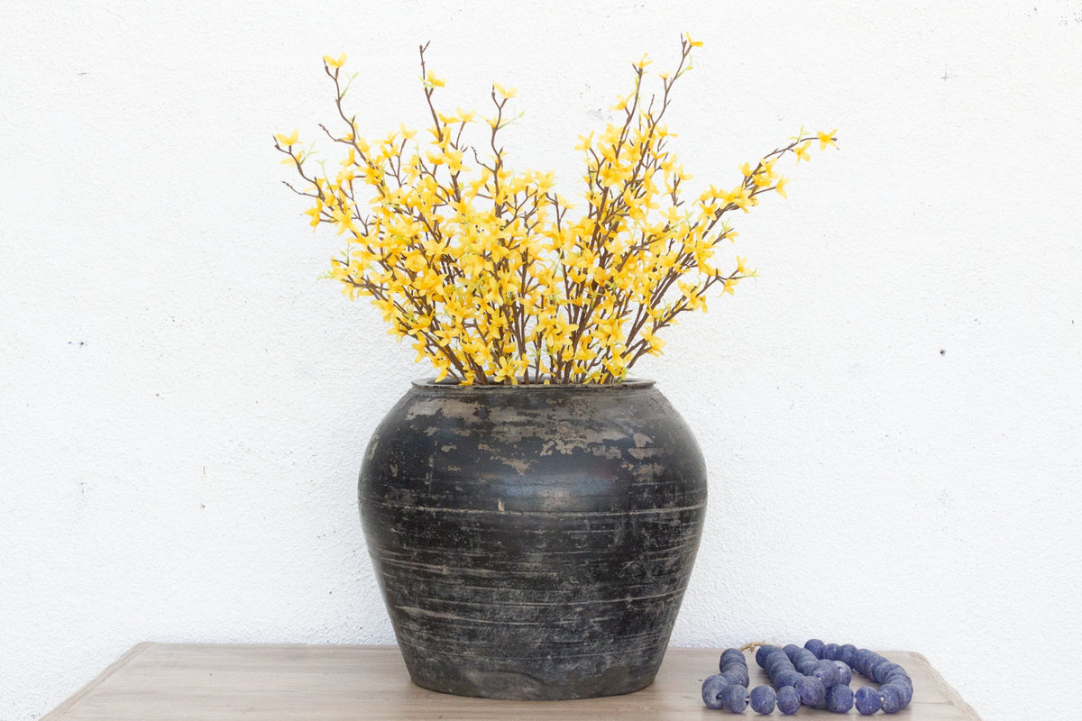 Coal Ember Earthenware Vase