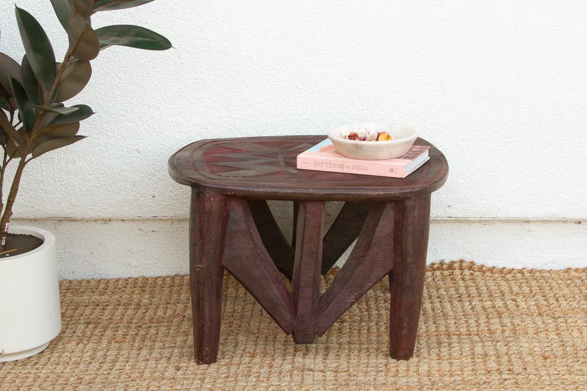 Large Carved African Zuma Table
