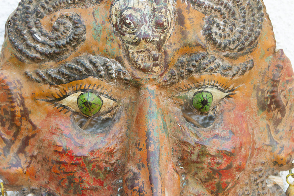Vintage Mexican Folk Art Painted Mask