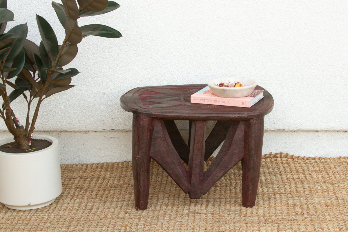 Large Carved African Zuma Table