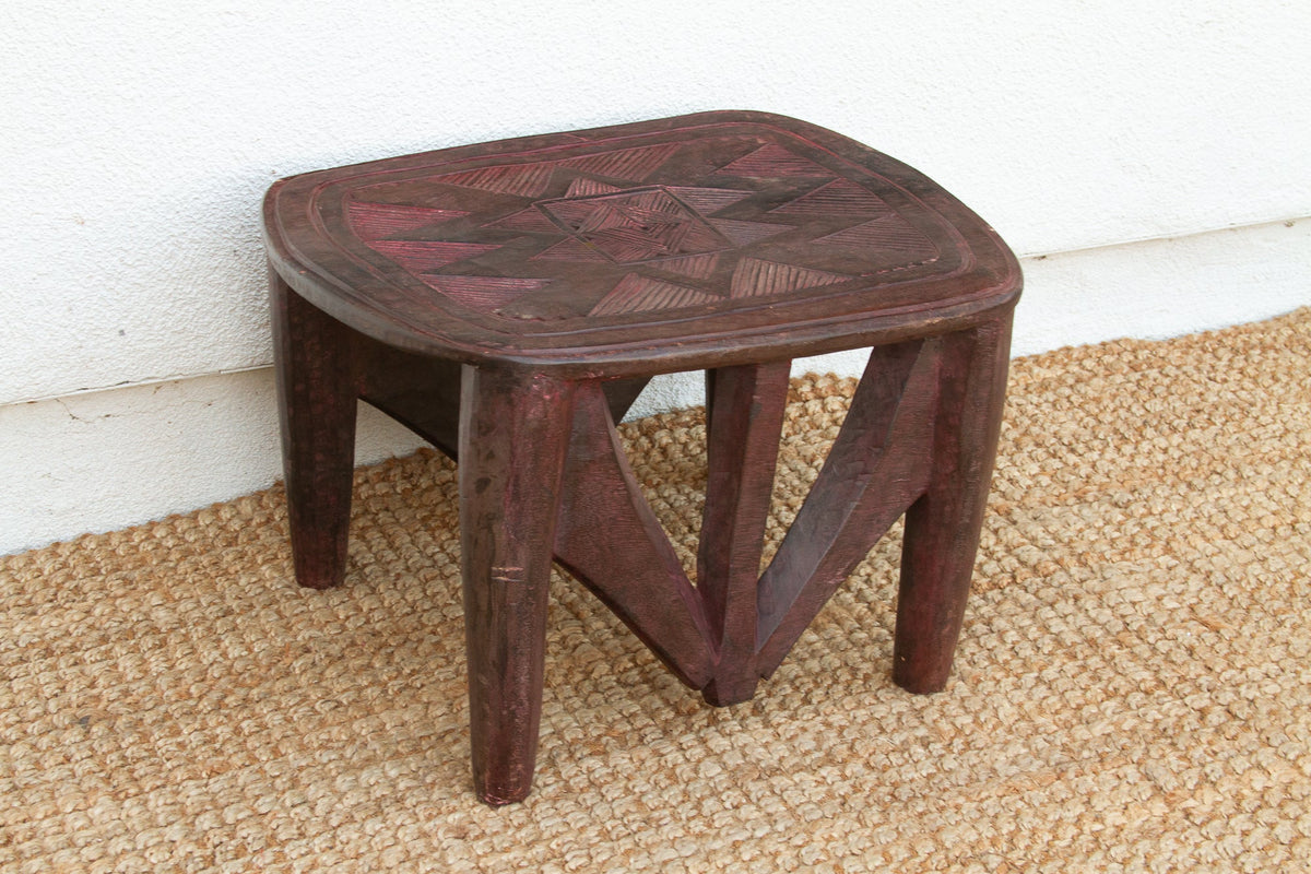 Large Carved African Zuma Table