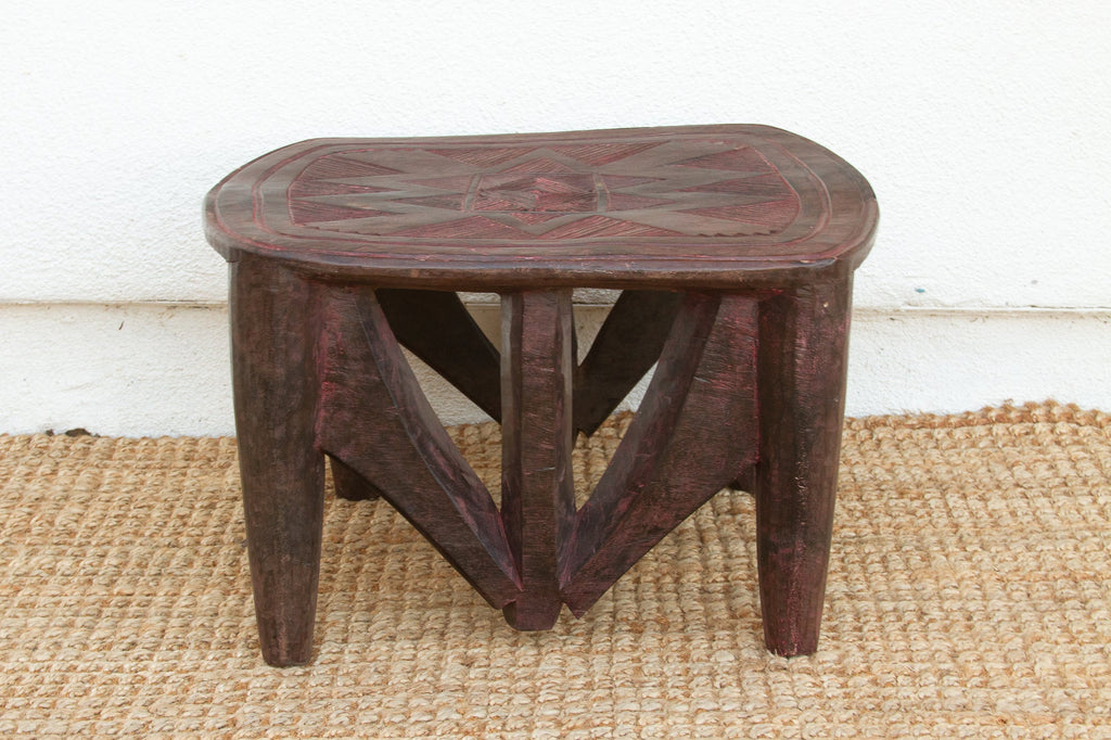 Large Carved African Zuma Table
