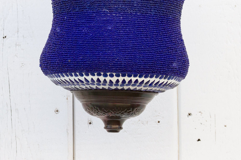 Blue Beaded Pendant Lamp
