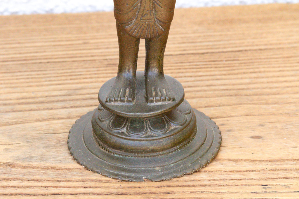 Antique Sculptural Brass Indian Tribhanga Icon
