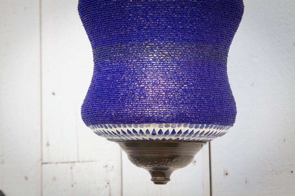 Blue Beaded Pendant Lamp