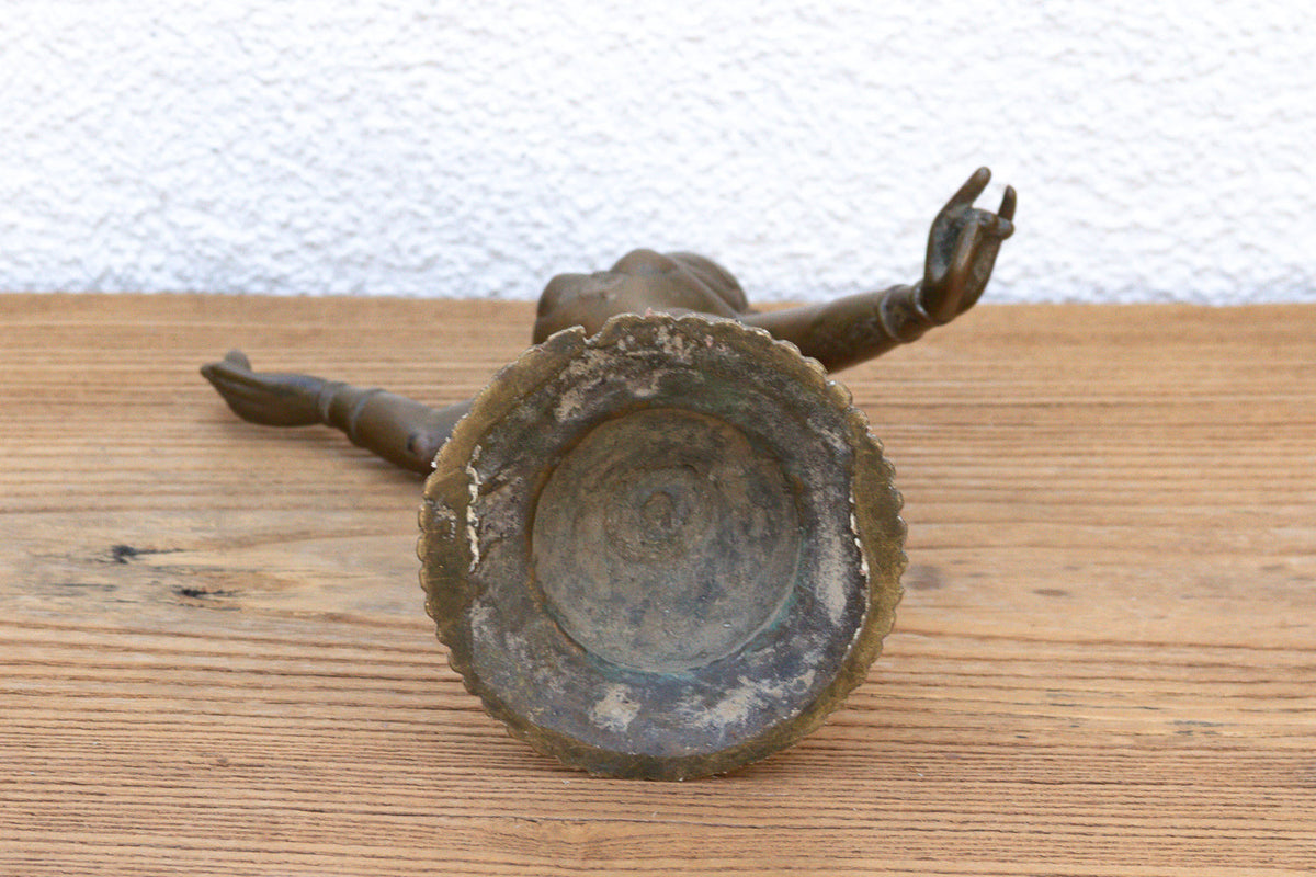 Antique Sculptural Brass Indian Tribhanga Icon