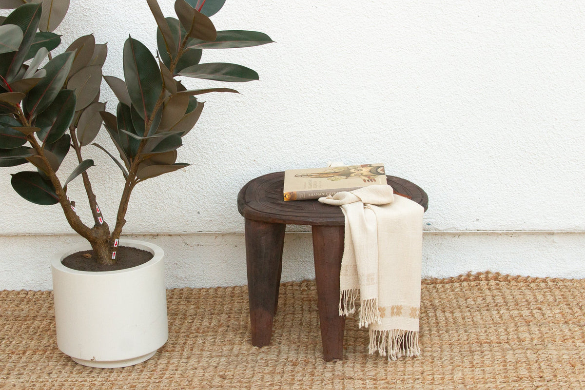 Small Solid Wood Carved Nupe Table