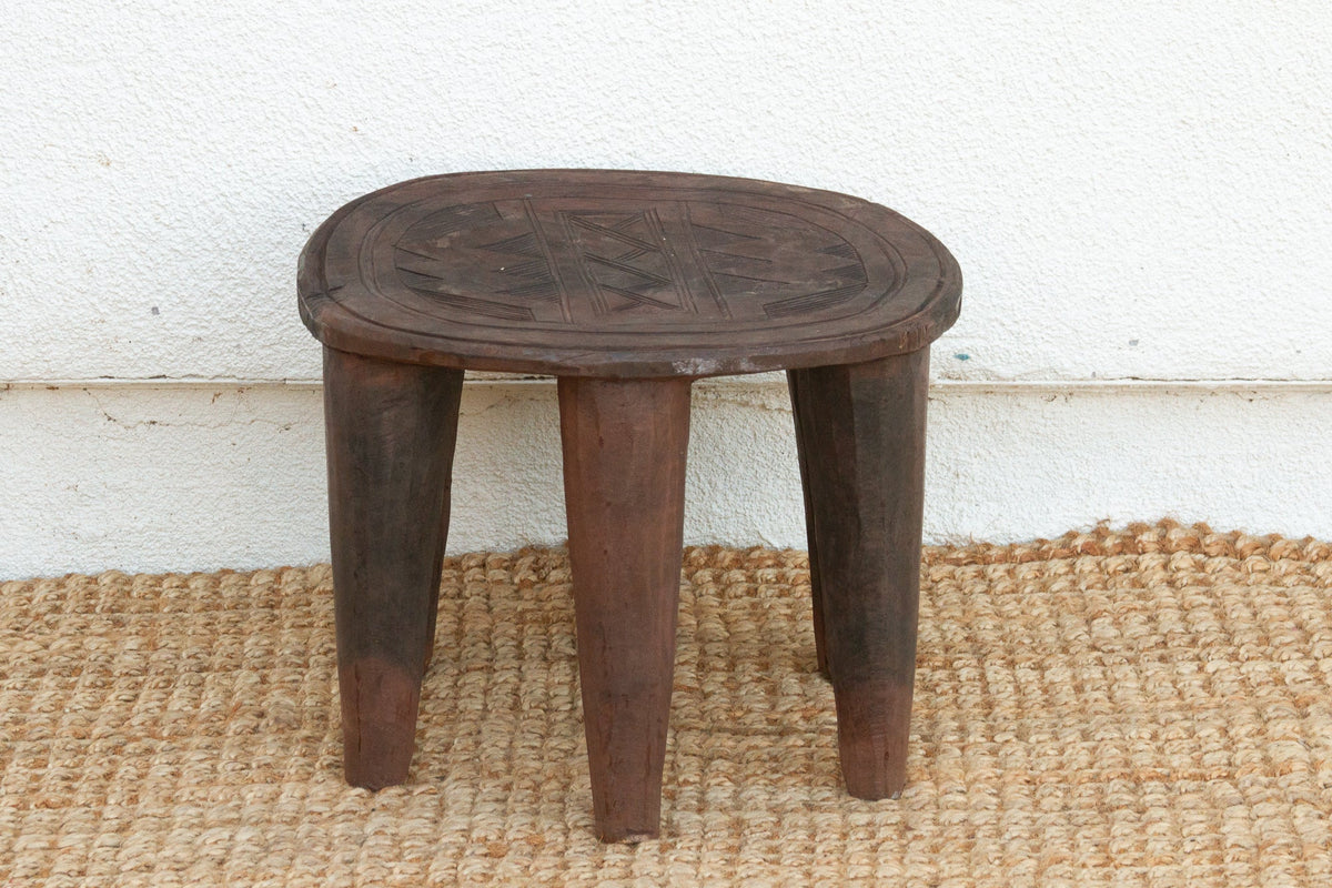 Small Solid Wood Carved Nupe Table