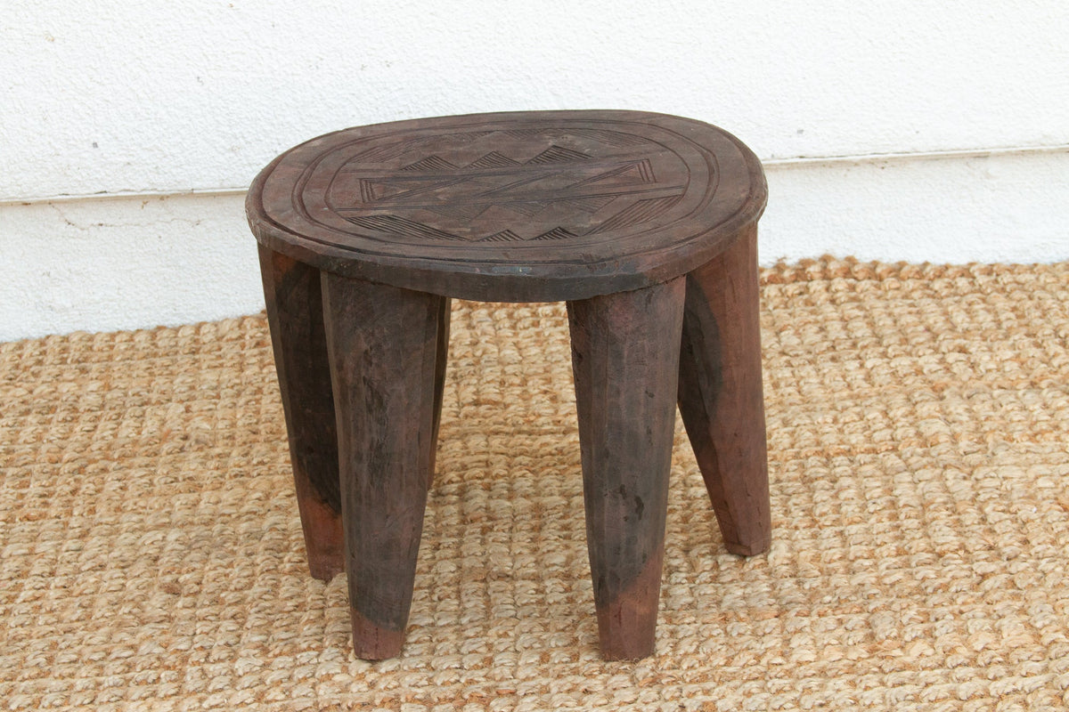 Small Solid Wood Carved Nupe Table