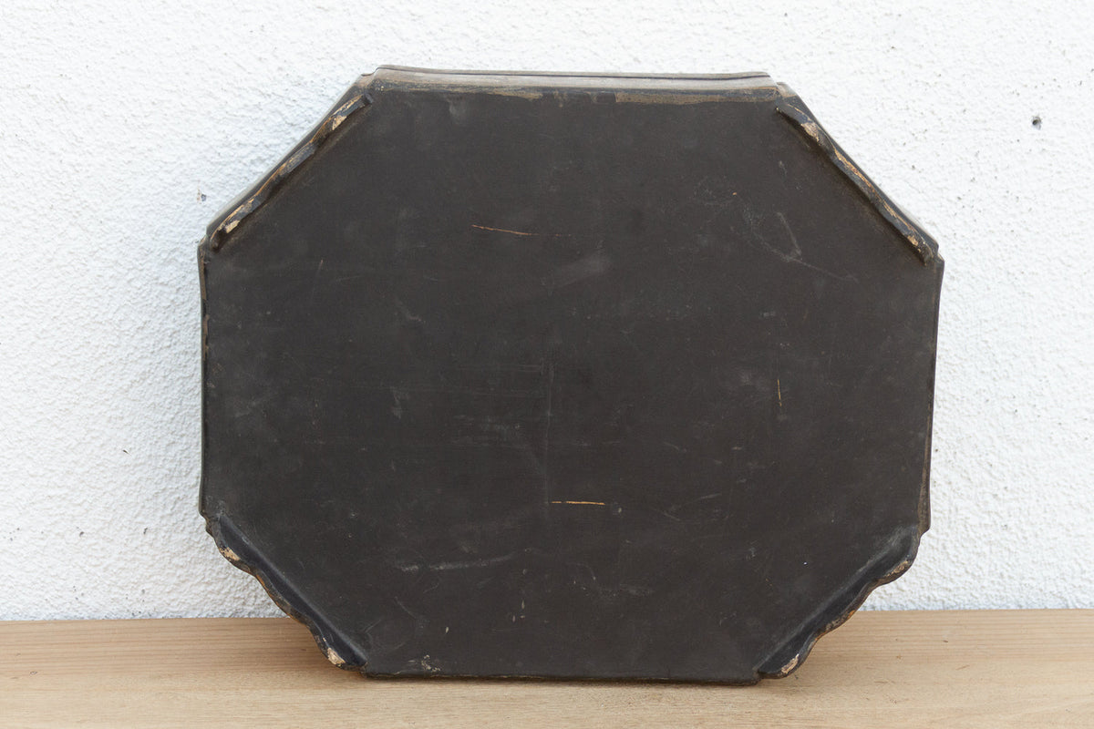 Large Vintage Black & Gold Chinoiserie Box