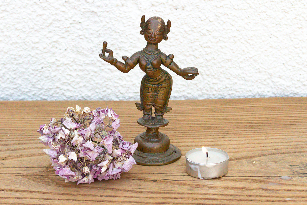 19th Century Ritual Bronze Miniature Apsara