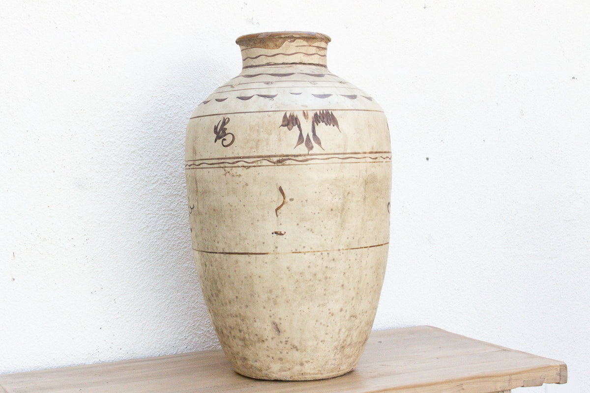 Antique Painted Stoneware Cizhou Jar