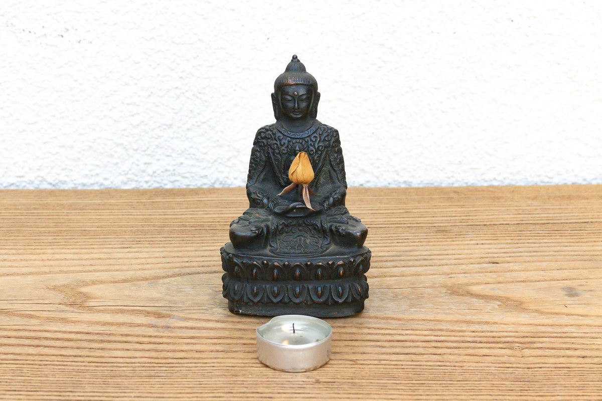 Antique East Asian Patinated Miniature Buddha