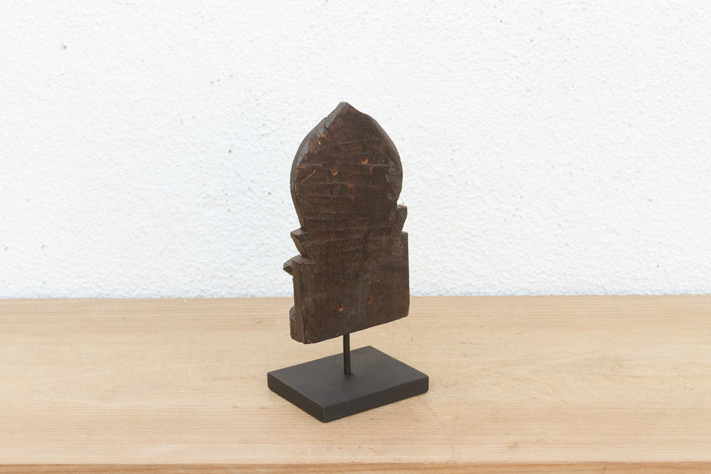 Vintage Carved Wooden Buddha on Stand