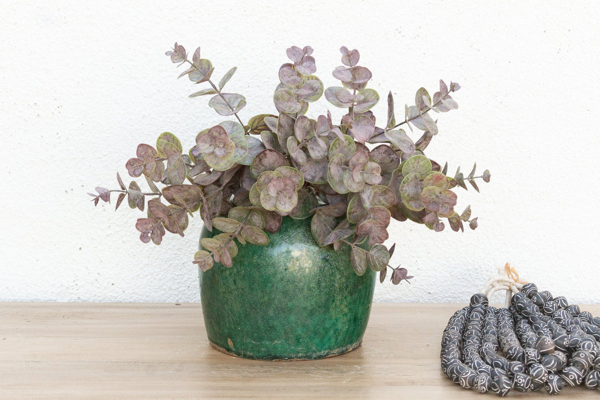 Emerald Horizon Glazed Asian Pot