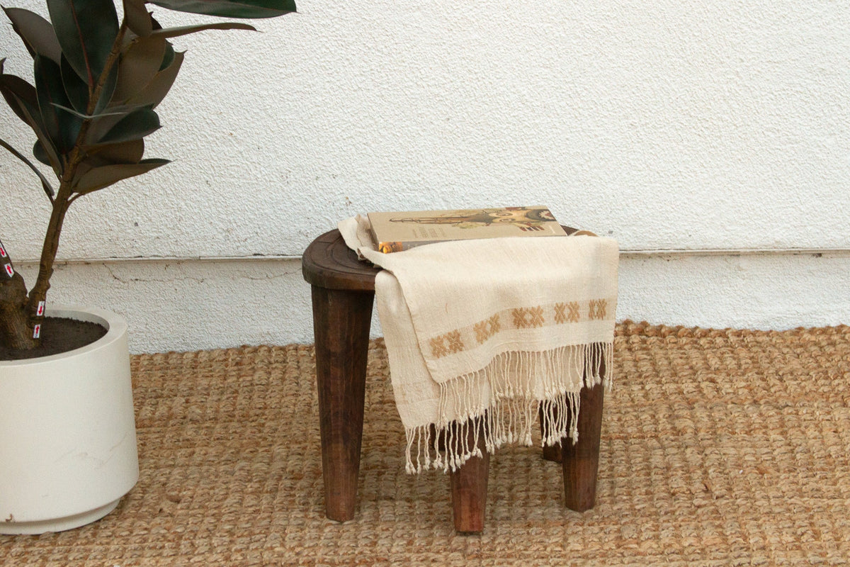 Vintage Carved Nupe Side Table