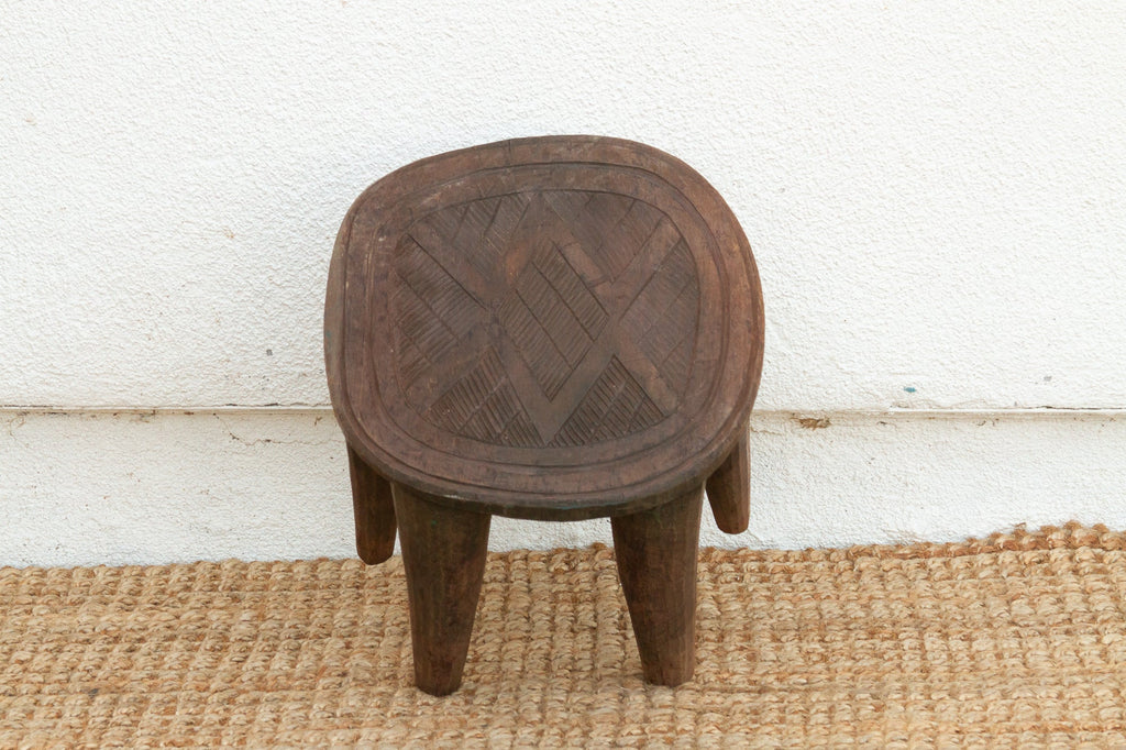 Vintage Carved Nupe Side Table