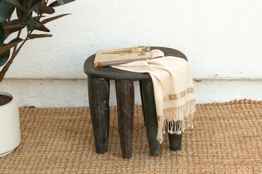Vintage Carved & Painted African Zulu Table