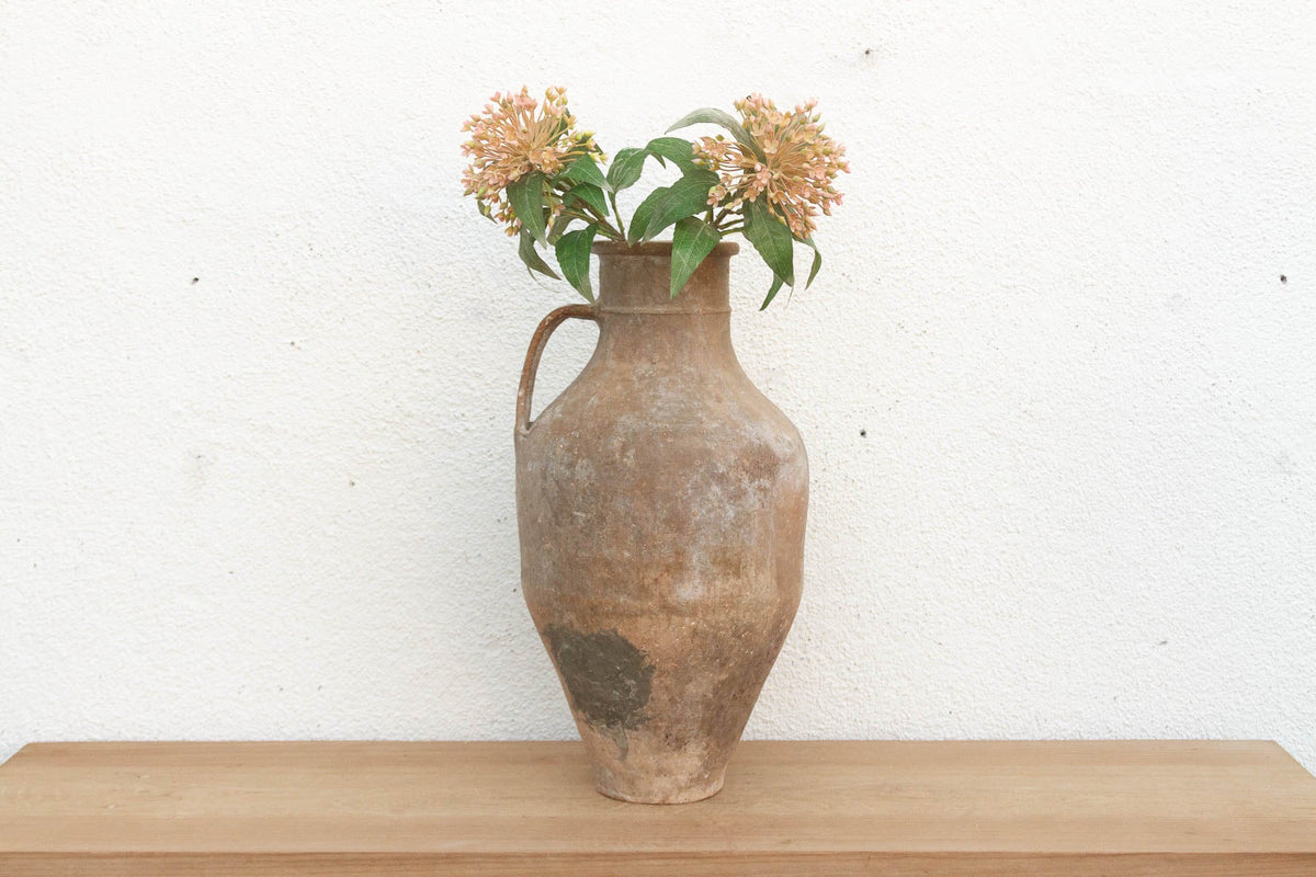 Tall Antique French Rustic Terracotta Jar