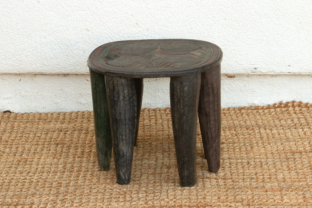 Vintage Carved & Painted African Zulu Table