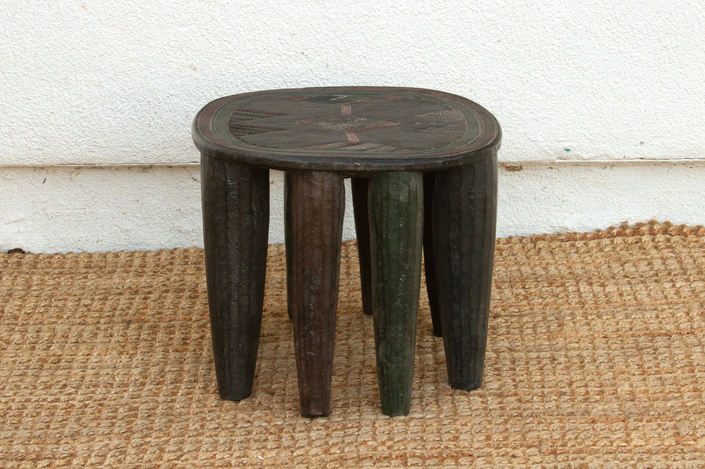Vintage Carved & Painted African Zulu Table