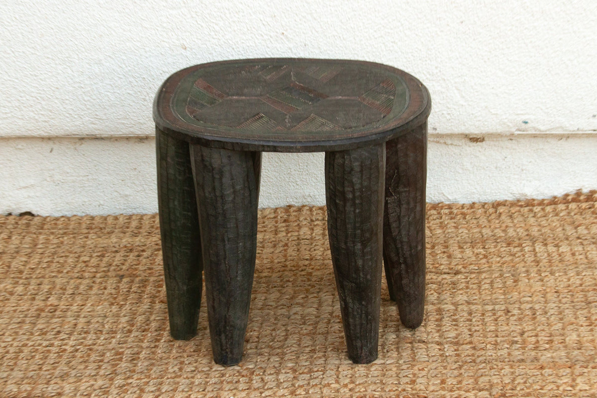 Vintage Carved & Painted African Zulu Table