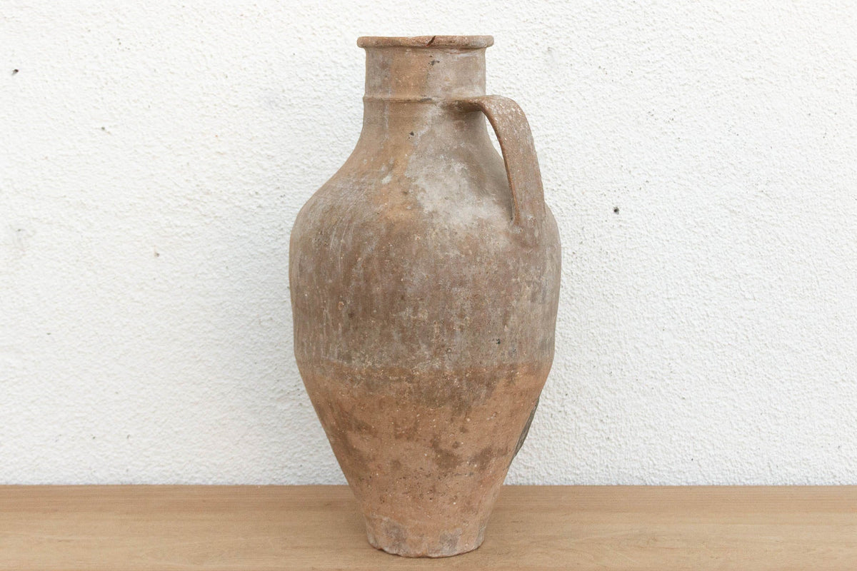 Tall Antique French Rustic Terracotta Jar
