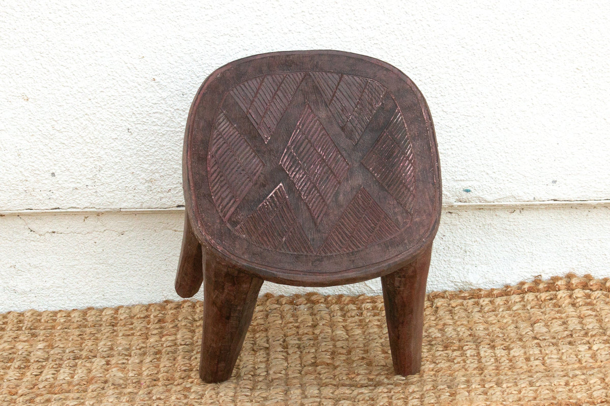 Wabi Sabi Style African End Table