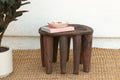 Vintage Biophilic Style Carved African Table