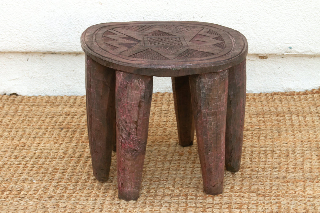 Vintage Biophilic Style Carved African Table