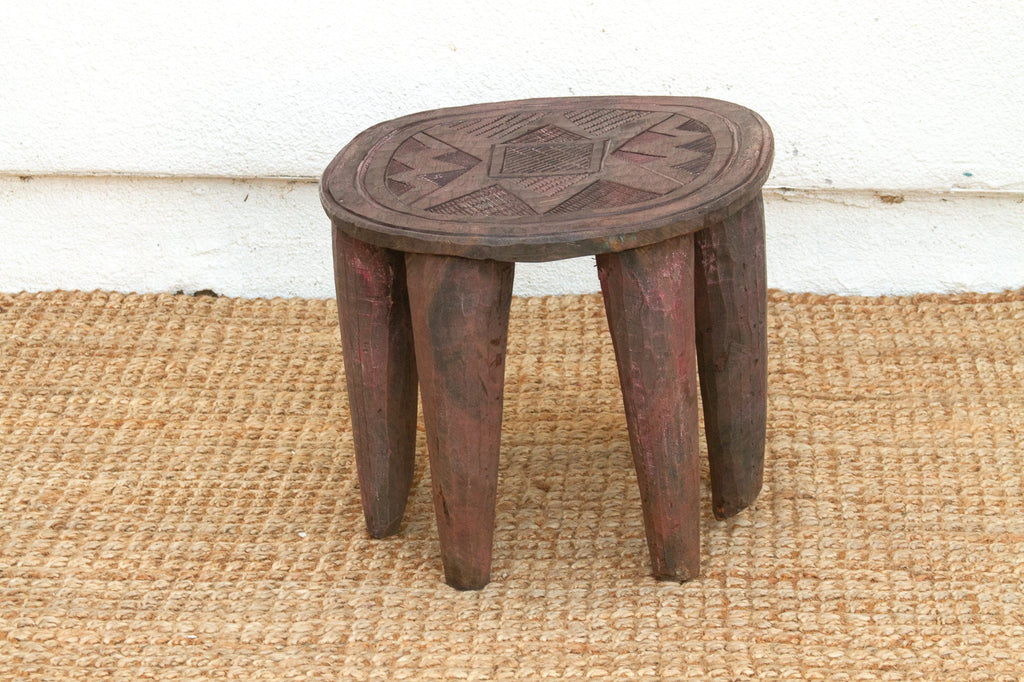 Vintage Biophilic Style Carved African Table