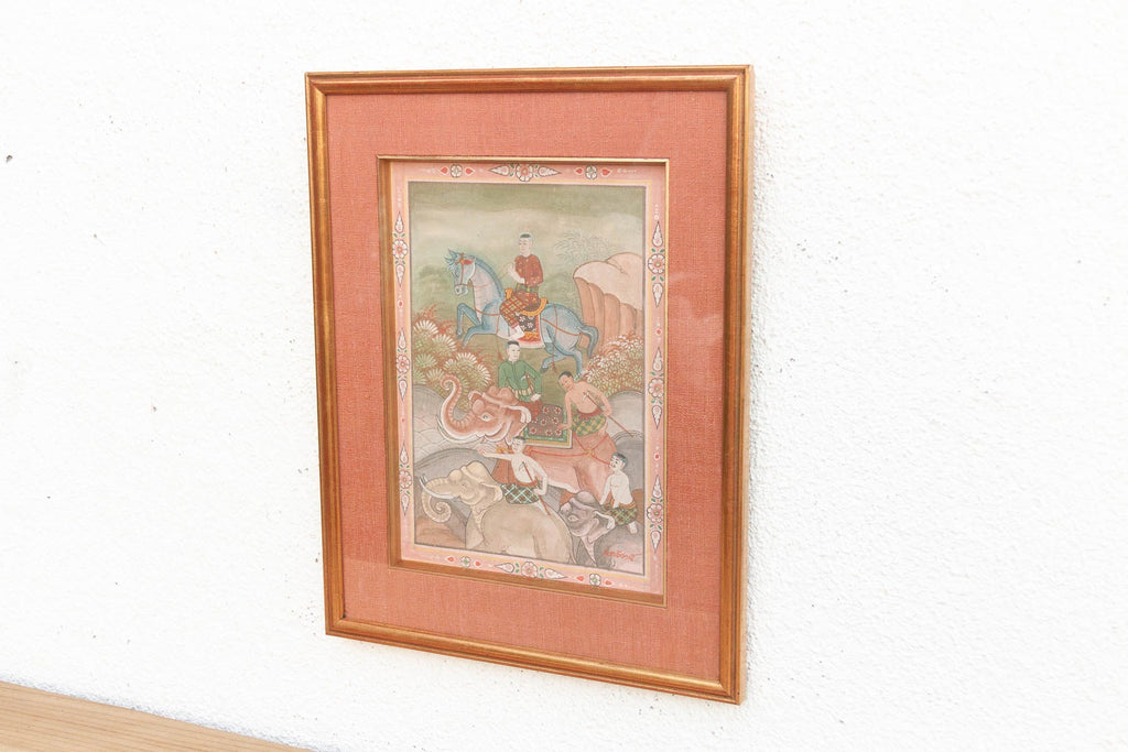 Royal Horse Procession Antique Thai Painting