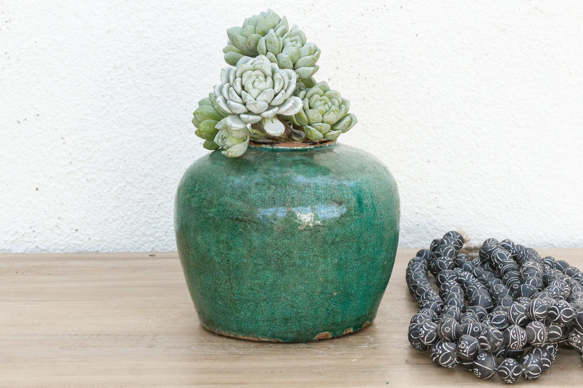 Blue Moss Ceramic Vase