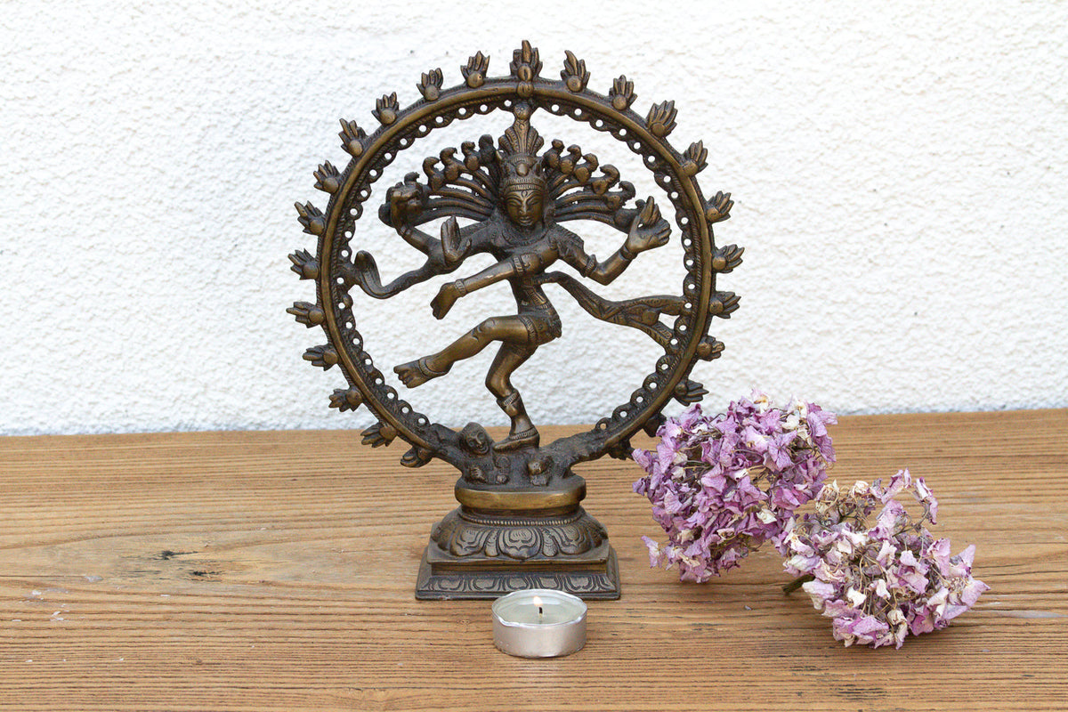 Cosmic Circle of Fire Patinated Nataraja