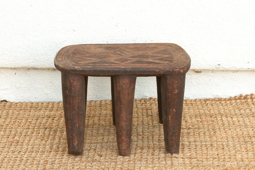 Finely Carved Oval Antique Side Table