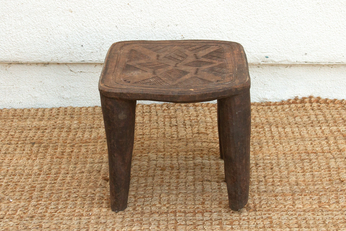 Finely Carved Oval Antique Side Table