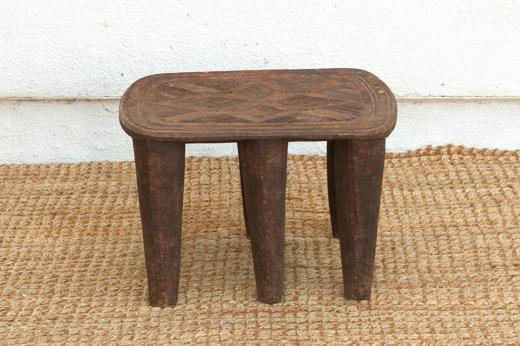 Finely Carved Oval Antique Side Table