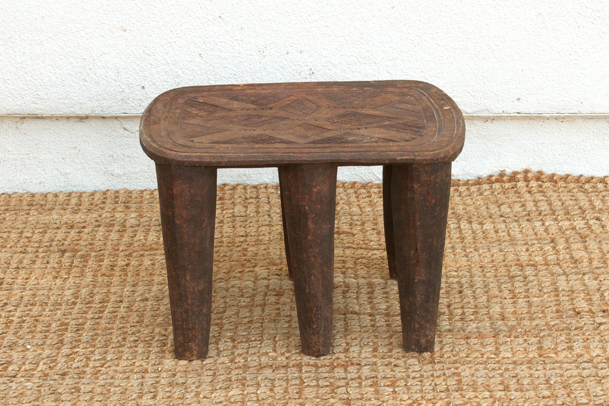 Finely Carved Oval Antique Side Table