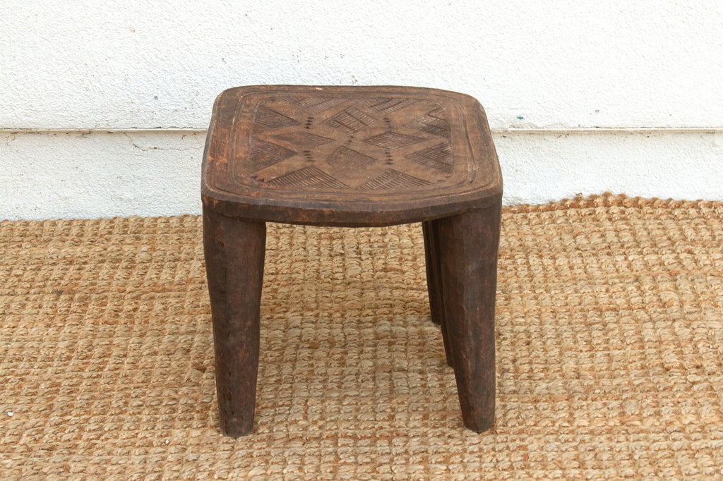 Finely Carved Oval Antique Side Table