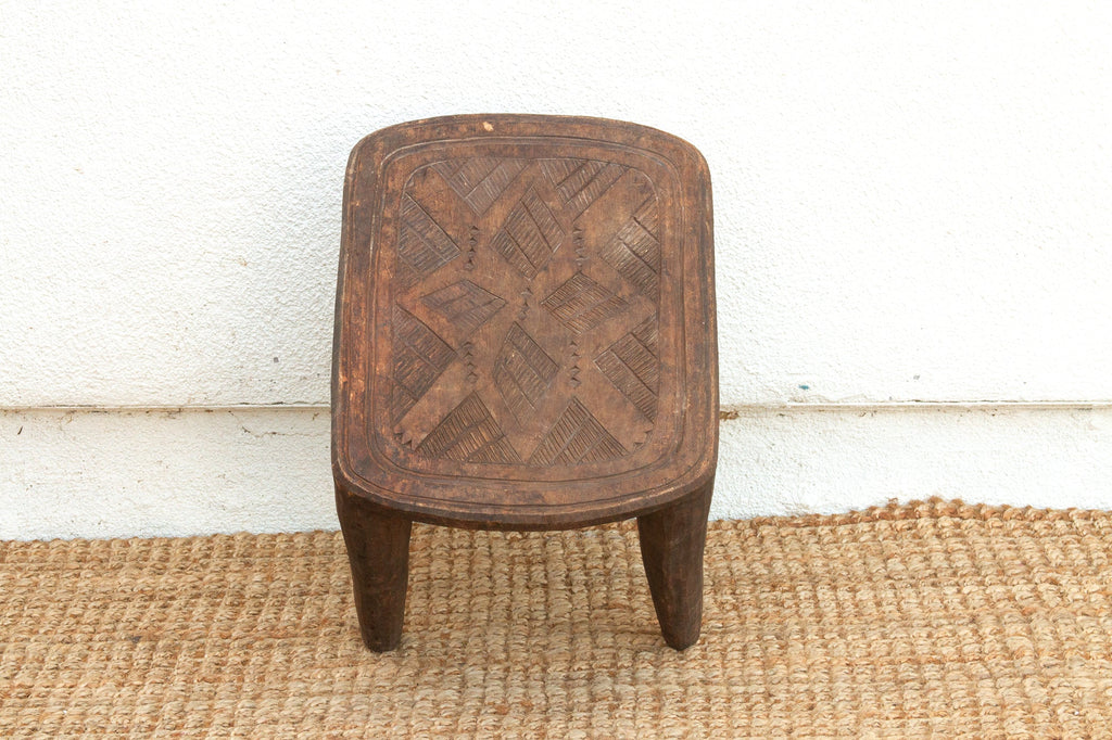 Finely Carved Oval Antique Side Table