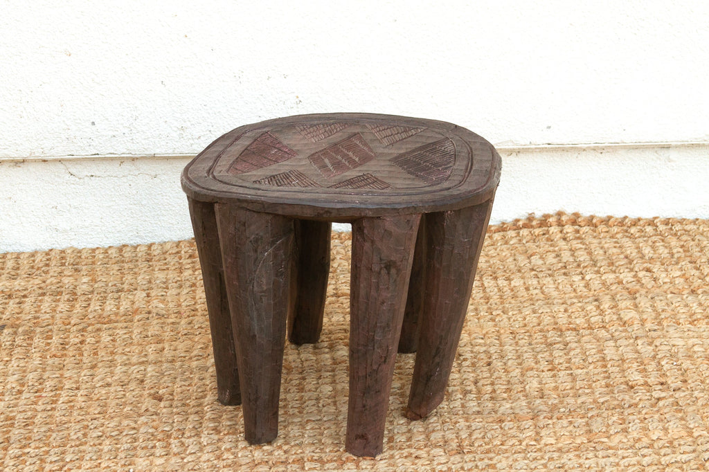 Round Artisanal African Side Table