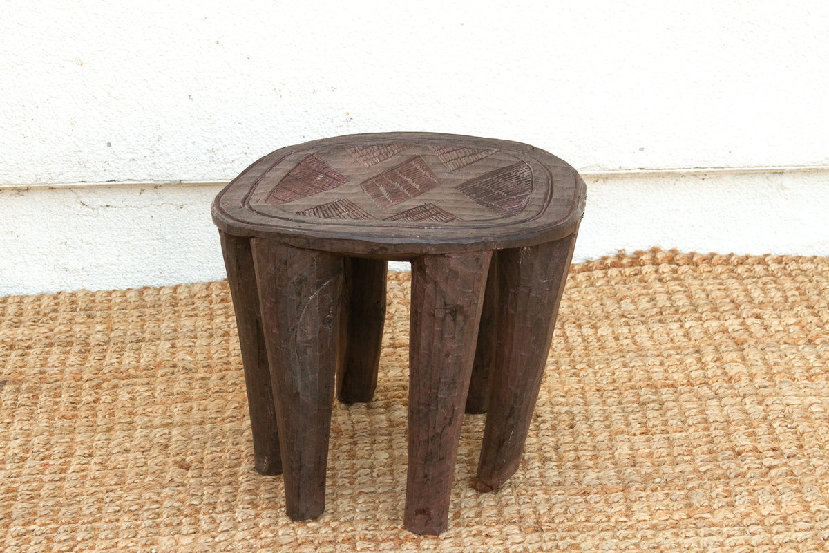 Round Artisanal African Side Table