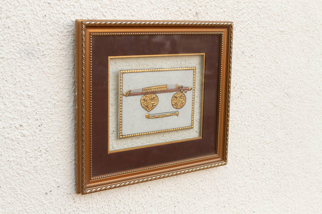 Ceremonial Shield & Dagger Framed Indian Art
