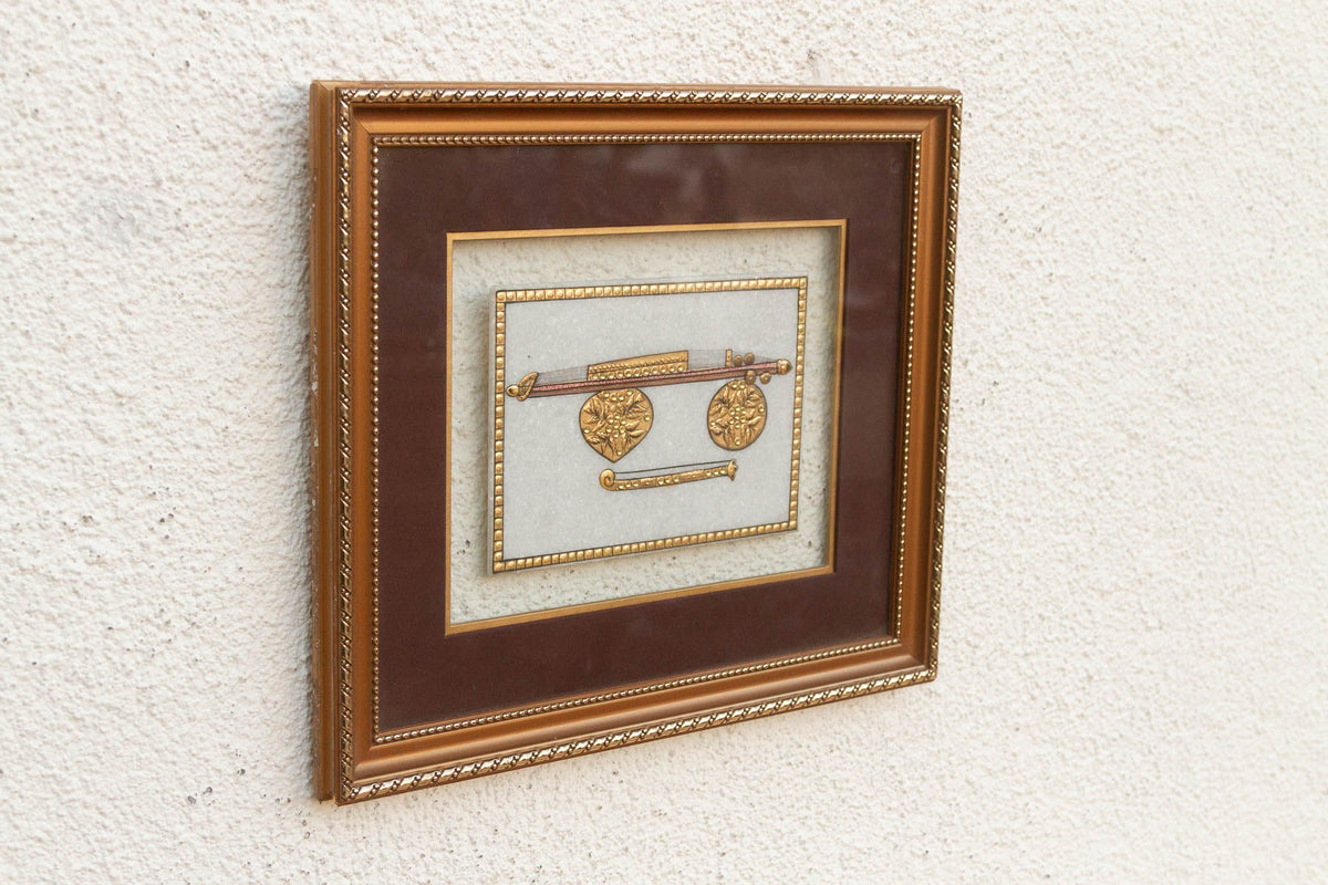 Ceremonial Shield & Dagger Framed Indian Art