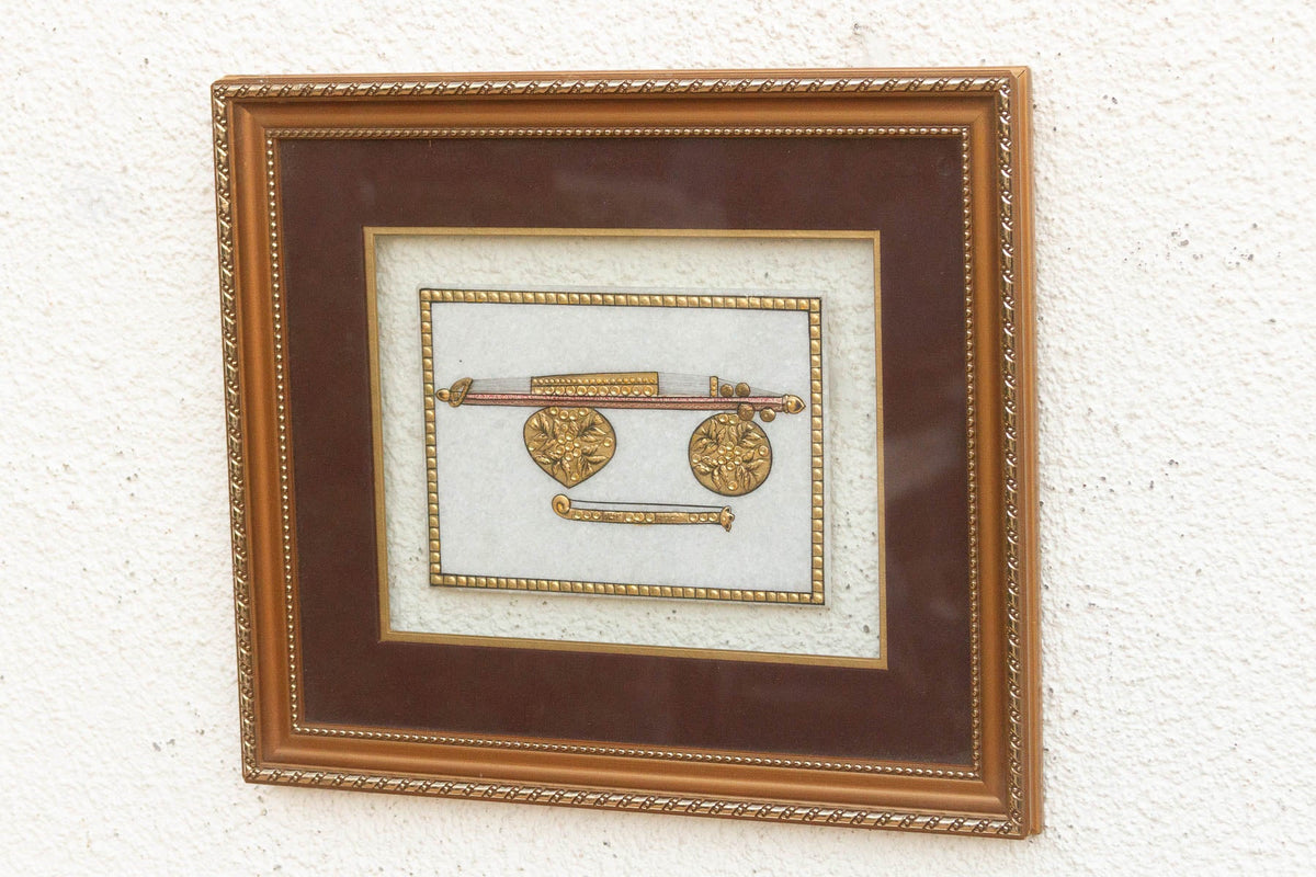 Ceremonial Shield & Dagger Framed Indian Art