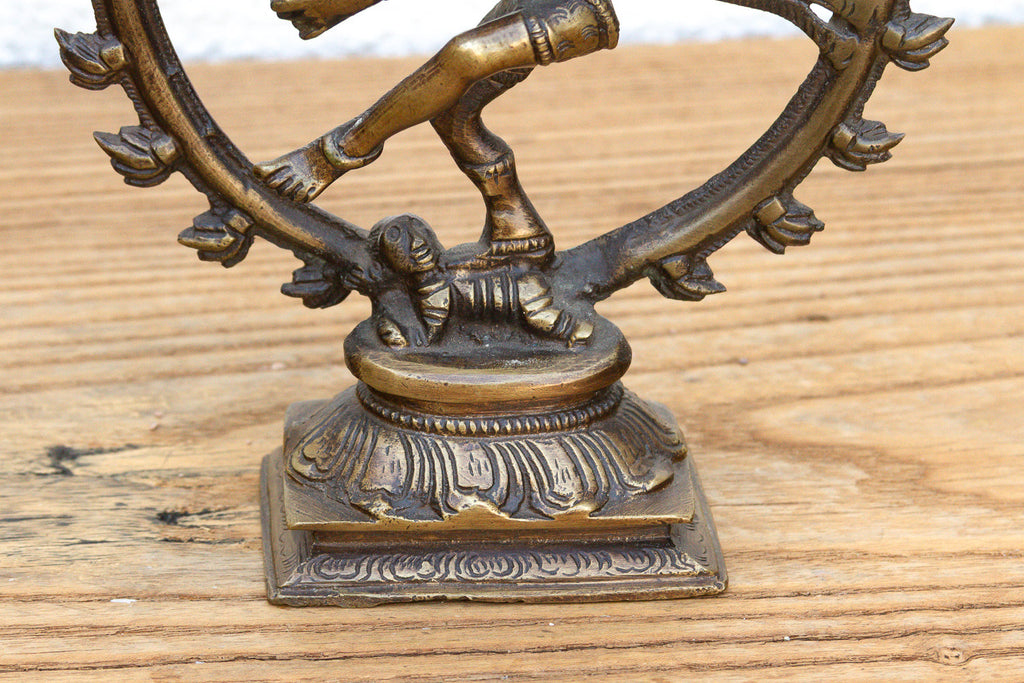 Burnished Brass Miniature Nataraja Deity